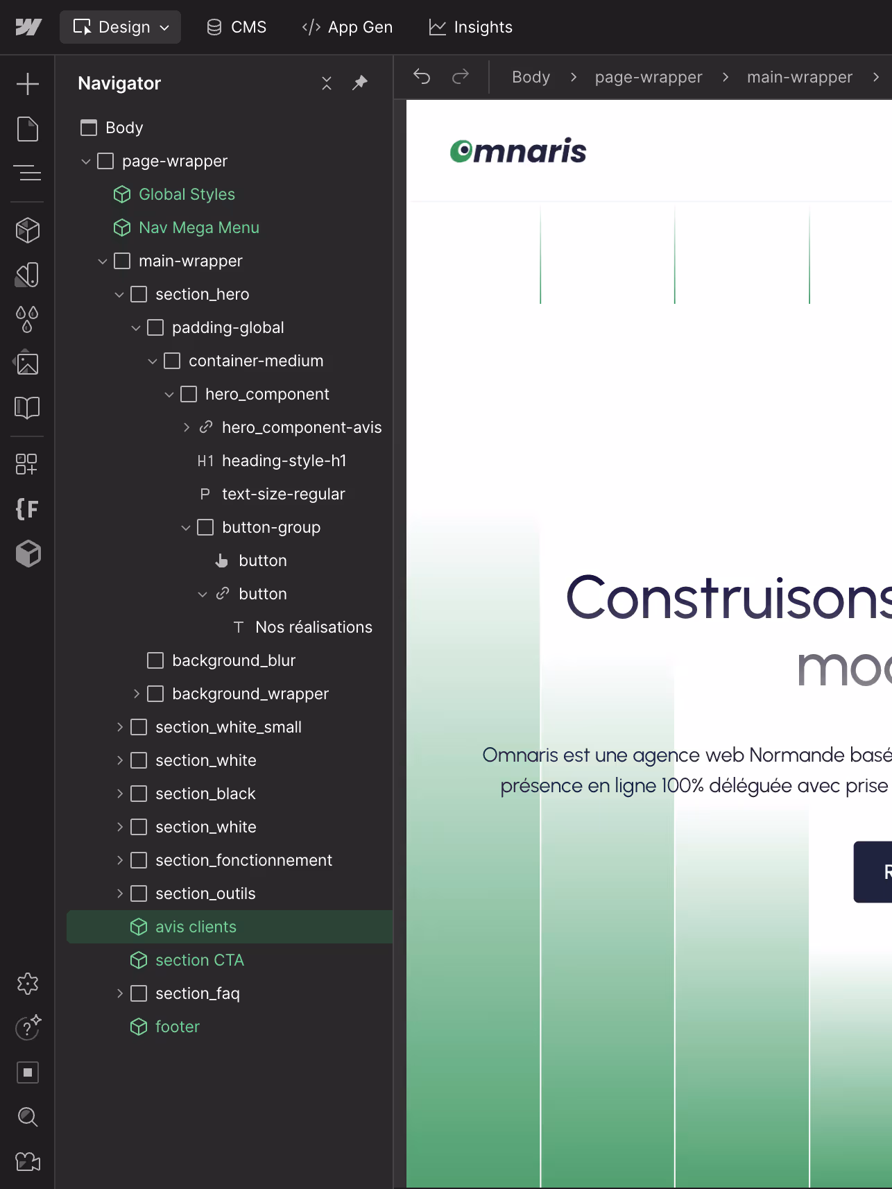 Intégration Webflow
